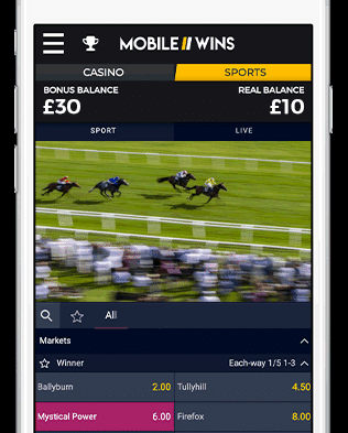 Mobile Wins Sports | Horse Racing | Monitor | Live View