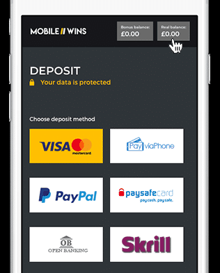 Mobile Wins | Screens | Deposit