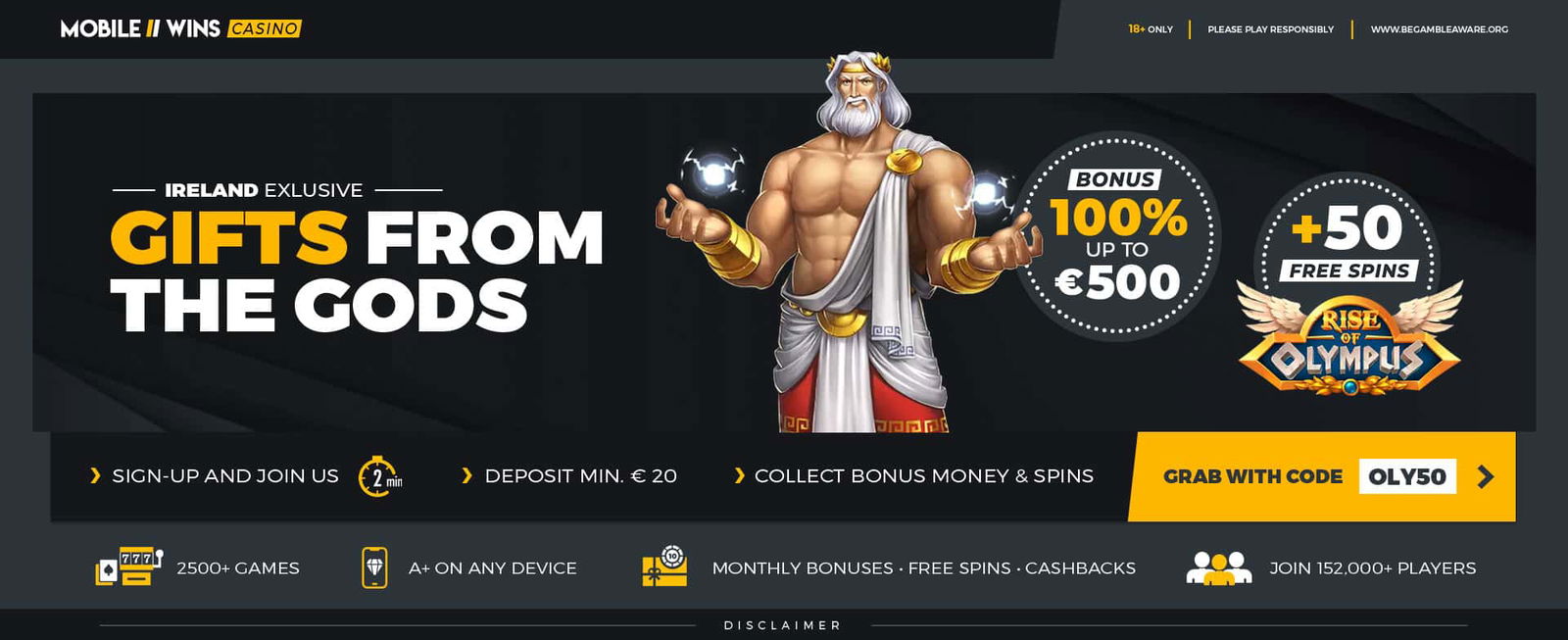 Promotion | Casino | IE | €500 + 50 Free Spins