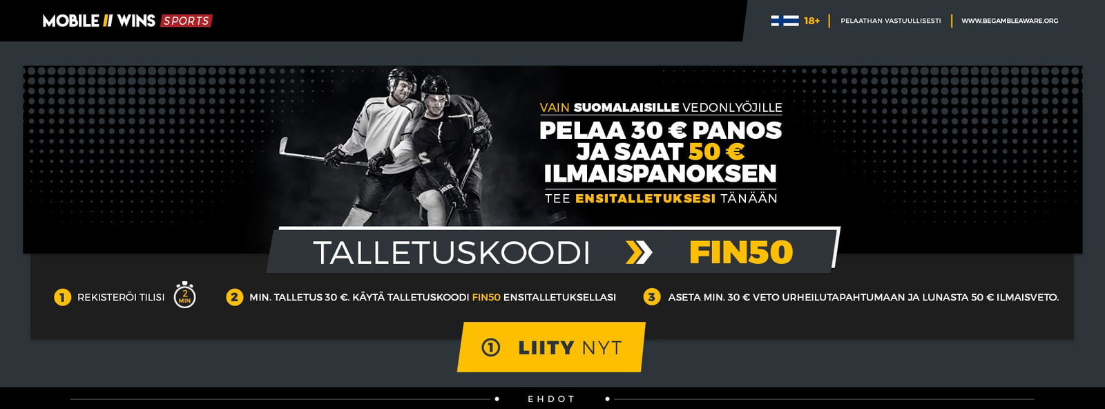 Sport | Welcome Offer | FI | 50€ Ilmaispanoksen