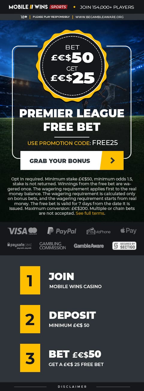 Promotion | Sport | MGA | Premier League £€$25 Free Bet