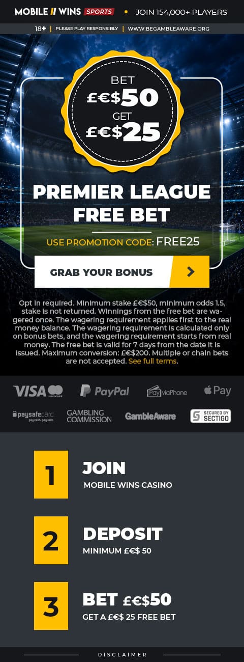 Promotion | Sport | MGA | Premier League £€$25 Free Bet