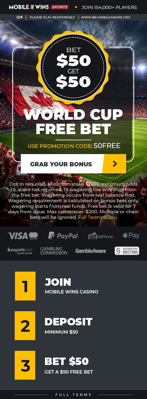 Promotion | Sport | CA | World Cup $50 Free Bet