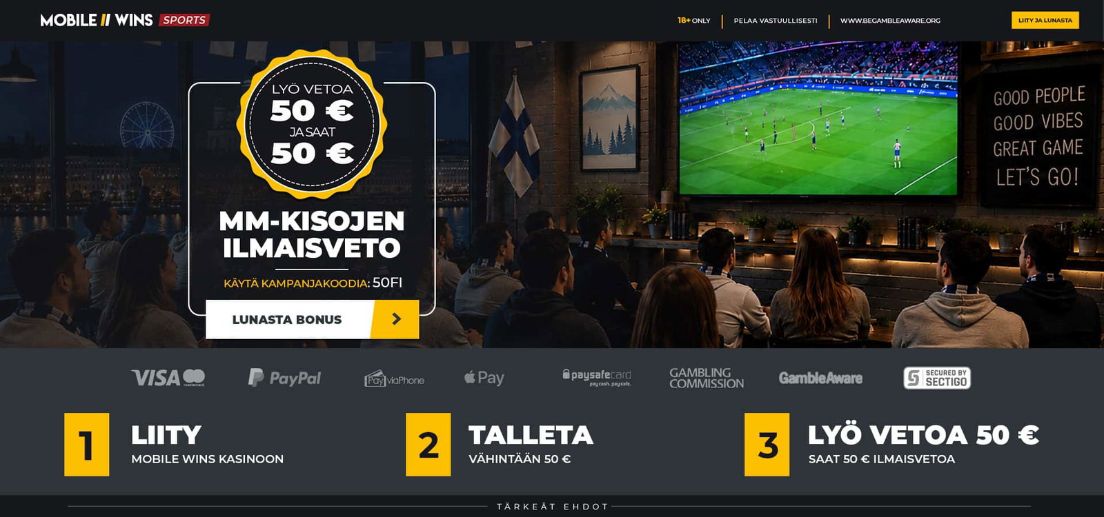 Promotion | Sport | FI | World Cup 50€ Free Bet