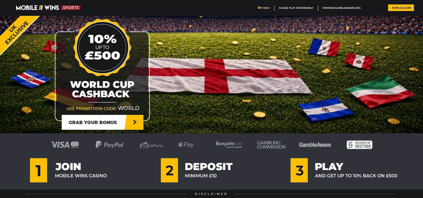 Promotion | Sport | UK | World Cup Cashback