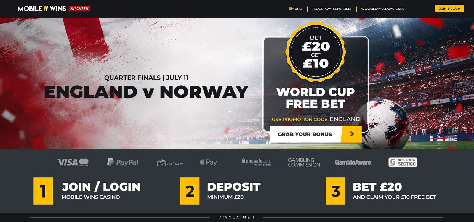 Promotion | UK | Sports | World Cup Quarter Finals £10 Free Bet