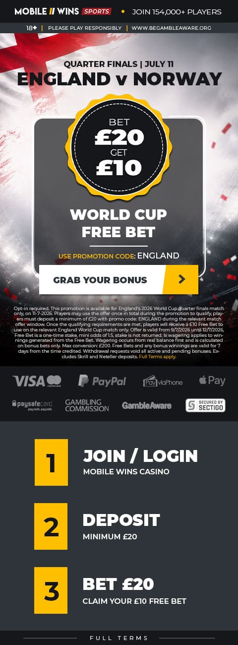 Promotion | UK | Sports | World Cup Quarter Finals £10 Free Bet