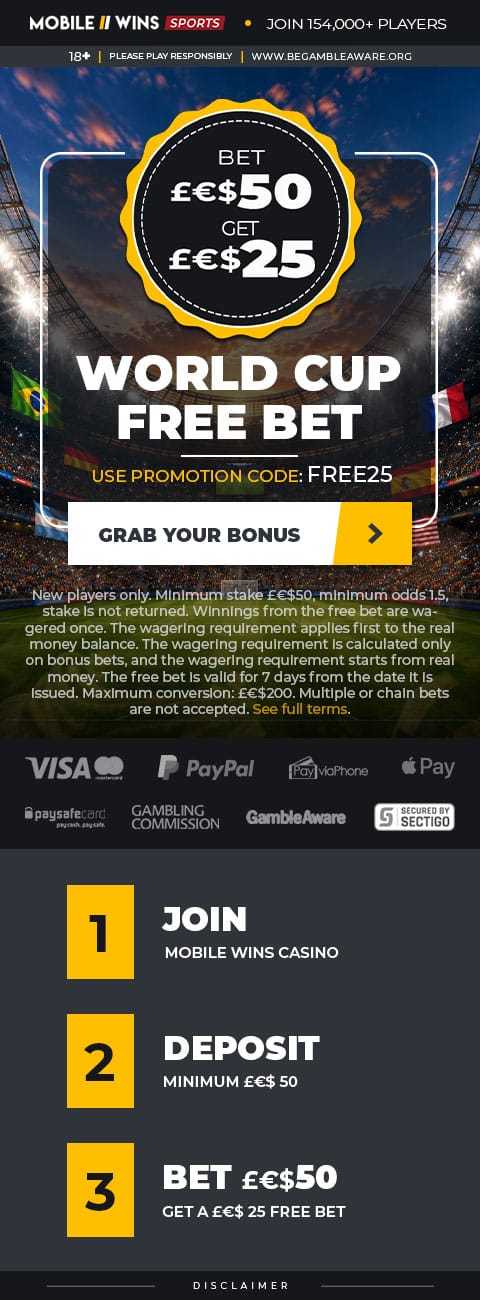 Promotion | Sport | MGA | World Cup £€$25 Free Bet